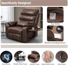 HTERWQEA Leather Power Lift Recliner with Lay Flat & Heat Massage