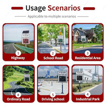 Solar Radar Feedback Speed ​​Limit Sign, LED Display 20x28" 24x35" Solar Radar Detection Iron Weatherproof Traffic Sign with Installation Kit and Remote Control