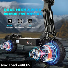 Toursor Foldable Electric Scooter 10,000W Dual Motor Black