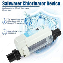 DFEDHF Saltwater Pool Chlorinator System with Salinity Display, Automatic Pool Cleaner & Chlorine Generator for Spa & Swimming Pools - Easy Operation EC16, EC8