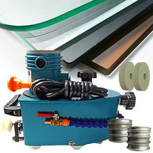ZHLINGQ Glass Edge Polishing Machine, 850W Electric Small Glass Edging Machine, 8000r/Min Straight Round Bevelled Glass Edging Grinder Glass Acryl Marble Ceramic Polisher Edger Blue