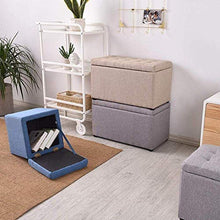 LASEVE Footstool, Ottoman Stool Seat Storage, Foot Rest Stools Wooden, Footstool Pouf Outdoor, Portable - for Living Room, Bedroom, Small Space