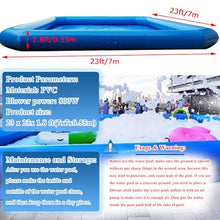 HQHAOTWU Inflatable Pool 23×23×1.8ft Inflatable Backyard Swimming Pools Thickened Swimming Pool with Blower 110V 800W for Outdoor Water Play Such As Residential Commercial Recreation Training