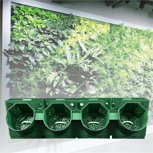FDGFRGG Set of 16 Vertical Wall Planters, Indoor Stackable Wall-Mounted Flowerpots, Outdoor Hanging Plastic Pots for Living Wall, Garden, Vegetable(Small(16PCS))