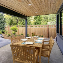 Pebble Lane Living | Santorini 7pc Premium Teak Dining Set | Teak | Brown | 1 Table - 6 Chairs