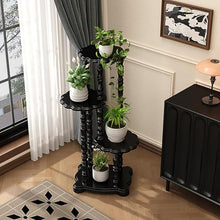 Corner Plant Shelf, 4 Tier Flower Pot Holder, Plant Stand Indoor for Patio Garden Balcony Living Room Corner(Black)