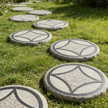 zktoermn Handcrafted Non-Slips Garden Stepping Stones, Weather-Resistant Cement Pavers for Patio Lawn Walkway, Retro Oriental Style(54.5x54.5cm)
