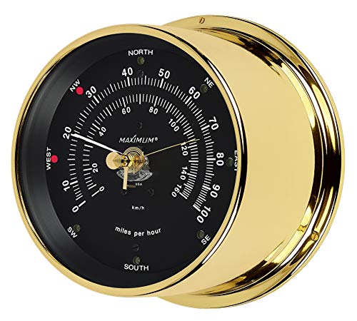 Maximum Maestro Wind Speed & Direction Monitor - Brass Case, Black Dial