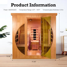 2 Person Indoor Infrared Cedar Sauna with Recliner, Wi-Fi, 3400W, 220V, 20A