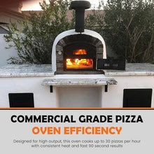 Authentic Pizza Ovens Ventura Preto Premium Wood-Fired Pizza Oven, Handmade in Portugal, Triple-Insulated Brick Oven, Rotisserie-Capable, Dutch Door, Stainless Steel Chimney, Thermometer Included