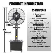 JDXQBLD Outdoor Misting Fan 22In, 26In, 30In - Industrial Spray Fan with 11 Gal Tank for Patio, Restaurant, Gym & Greenhouse - Large Pedestal Cooling Solution for Commercial & Residen