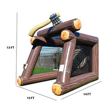 XJUMP 13' Inflatable Axe Throwing Target Game with Blower and Foam Axes Brown/Black