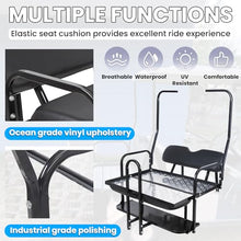 KUAFU Rear Flip Back Seat Compatible with Club Car DS Model Golf Cart Black