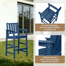 3 Pieces HDPE Outdoor Patio Bar Set, Rectangular Bar Height Table and Chairs Set, Patio Bar Stools Set, HDPE Outdoor Bar Table and Chairs Set for Balcony, Poolside, Porch (Grey, 2 Chairs + 1 Table)