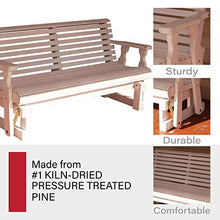 Amish Heavy Duty 800 Lb Roll Back Pressure Treated Porch Glider (5 Foot, Semi-Solid White Stain)