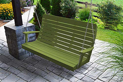 A&L Furniture 4' Amish Poly Winston Porch Swing, Tropical Lime