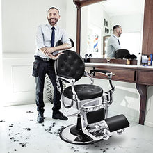 GLOBALWAY Vintage Barber Chair Hydraulic Recline Adjustable Black