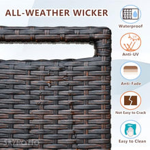 Skypatio Outdoor Recliner Wicker Patio Adjustable Recliner Chair with 5.5" Thick Cushions and Footrest,Rust-Resistant Aluminum Frame,All-Weather Resin Rattan, Brown& Cream