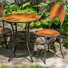 Zaer Ltd. Set of 3 Round Top Metal Bistro Set (1 Table and 2 Chairs) (Copper-Bronze Color Paris 1968")