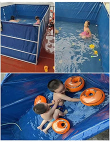 LZMZMQ Albercas para Adultos/Kiddie Pool Small, Rectangular Swimming Pools - for Indoor Outdoor Backyard Swim, Framed Clearance Pools/Above-Ground Pools for Adults(2x1x0.5m(6.5x3.2x1.6ft))
