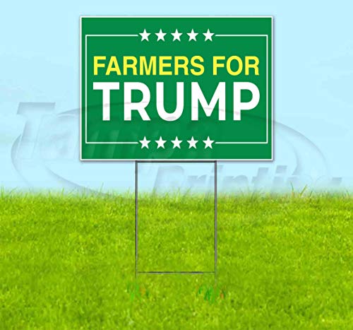 TampaPrinting Farmers for Trump Yard Sign 18" x 24" with Metal Step Stake