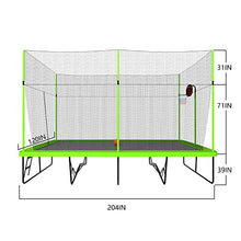 NicBex Outdoor Rectangular Trampoline with Enclosure 10ft x 17ft Green