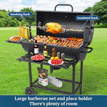 YUEWO Charcoal Grill Offset Smoker kit Barrel BBQ Grill & Smoker with Spacious Cooking Area for Outdoor, Backyard, Patio, Camping, Parties​