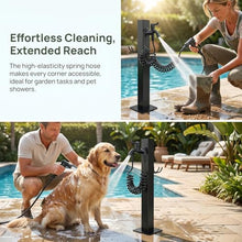Outdoor Garden Water Column, Freestanding Stainless Steel Water Column with Faucet & Spray Gun, Freeze Proof Vertical Water Hydrant, for Irrigation, Pet Showering, Car Washing