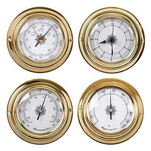 JDXQBLD Thermometer Hygrometer Barometer Watch Clock Copper Shell Zirconium Marine for Weather Station