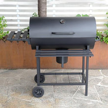 YEWASTI Large Charcoal Grill with Wheels, Outdoor BBQ Grill and Barrel Smoker, Portable Folding Side Table for Backyard, Camping, and Patio Parties