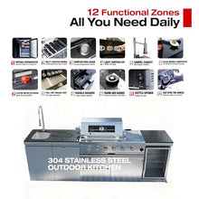 104" 4-Burner Outdoor Kitchen Island Modular BBQ Grill Sivler Propane Gas