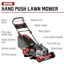 MECHOS 21 Inch 201cc 4-Cycle Engine 3-Position Cutting Height Adjustment 3-in-1 Gas Walk Behind Self Propelled Lawn Mower, Black
