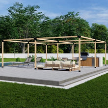 DIY Freestanding Pergola Bracket Kit - 6x6 Posts - Build Up to 24' x 24' - Steel Hardware Only