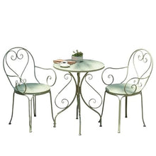 GLigeT Balcony Table and Chair Set Outdoor Courtyard Garden Balcony Table and Chair Set Retro Iron Garden Furniture Sets Coffee Shop Dining Table and Chairs Bistro Table Set (Color : Green-Table)