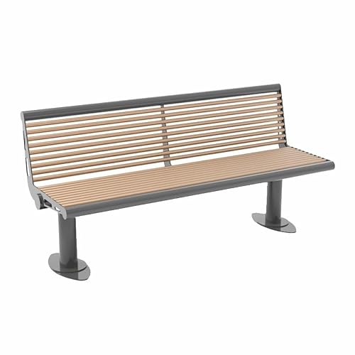 Outdoor Bench Full Steel Outdoor Bench, Outdoor Garden Bench with Backrest, Armless, Stable Metal Leisure Seat for Patio Garden Yard, Easy to Install Garden Benches (Color : 180 * 54 * 78cm) (120*54*