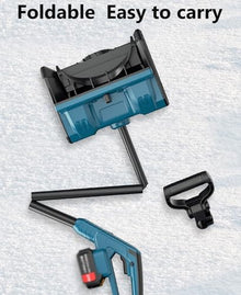 McbeAn Electric Foldable Snow Blower, Cordless Snow Shovel with 2 Battery, Adjustable Direction & Telescopic Pole, Safe Operation, for School Roads Driveways