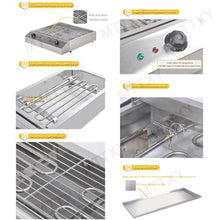 Commercial Barbecue Grill, Smokeless Portable Electric BBQ Grill for Indoor Cooking with Water Drip Tray & Temperature Control, Safe Kebab Grill for 3-5 people