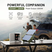 BROWEY 1600W (3200W Peak) Portable Power Station with 40W+120W Solar Panel