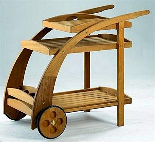 WholesaleTeak New Grade A Teak Wood Trolley Cart #WHAXTC