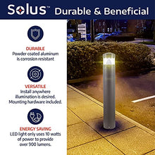 Solus Round LED Bollard Path Light – 10W Integrated LED, 937 Lumens, 4000K – Modern Outdoor Walkway Light, ETL Listed, Black or Bronze (Black, 2 Pack)
