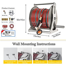 Garden Hose Reels Cart Wall Mount Water Hose Storage for Outside, Outdoor Hose Reel Heavy Duty Hose Reel, Water Hose Holders Outside (65.6ft/20m)