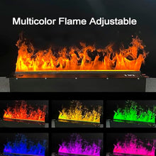 Multi-Colour RGB 3D Water Vapour Fireplace with Adjustable Brightness, Atomized Flame Effect, Automatic Water Refill, Remote and Touch Screen Control, Easy Install Design