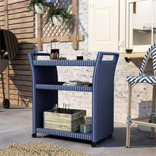 Furniture of America FOA Aluminum 30-Inch Patio Barstools with Bar Cart 5PC Set Blue