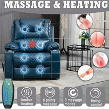 Dual Motor Power Lift Recliner Sofa with Massage Heat and Cup Holders