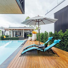 YWMLFZ 3Pcs Sun Lounger Recliner Set Aluminum Chaise Lounges,Reclining Chair with 5 Adjustable Backrest, Cushion, Table for Garden