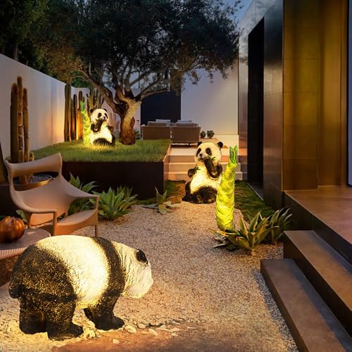 Xinmeiyue Lawn Light,Outdoor Panda Light, Figurine Lights,Landscape Light, Yard Decorations Outdoor Light,Waterproof Garden Animal Light, Courtyard Light, for Birthday Gift, Christmas Holiday(Sitting