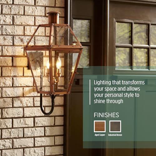 Quoizel Rue De Royal Charleston Outdoor Wall Lantern 22.5 Inch 1-Light Aged Copper