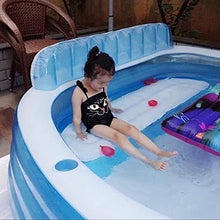 Paddling Pool Round Inflatable Pool, Durable Folding Blow Up Pool with Seat and Backrest, Summer Water Games Center Inflatable Swimming Pool Inflatable Swimming Pool