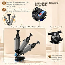 Commercial Electric Floor Scrubber, 17" Cleaning Width, 360° Rotating Head, Coverage 13000 Sqft/H, Dual Brush for Tile Hardwood in Offices Hotels White-220V