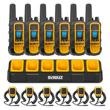 DEWALT DXFRS800 Heavy Duty Walkie Talkies Bundle with Remote Speaker Microphones, 6 Pack Black/Yellow